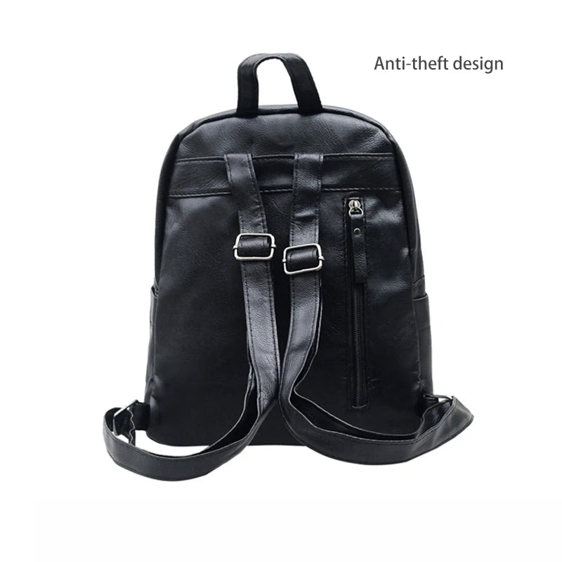 Crossten Women Backpack Pu Leather School Bags High Youth Leather Backpacks