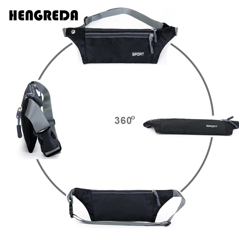 Fanny Pack Bum Bag Slim Waist Bag Waterproof with Earphone Hole