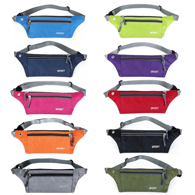 Fanny Pack Bum Bag Slim Waist Bag Waterproof with Earphone Hole