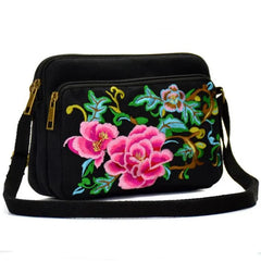 Arrival Women Canvas Floral Embroidery Messenger Bag Shoulder Small Phone Coins