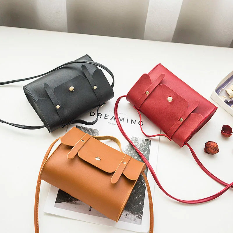 Small Soft Crossbody Bag for Women PU Leather Handbag Hasp Girl Bag