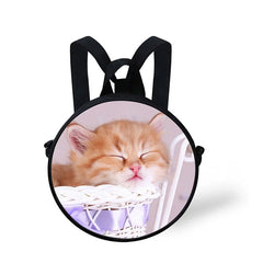 Children School Bag Round Backpack Kids Adjustable Shoulder Bags