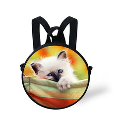 Children School Bag Round Backpack Kids Adjustable Shoulder Bags