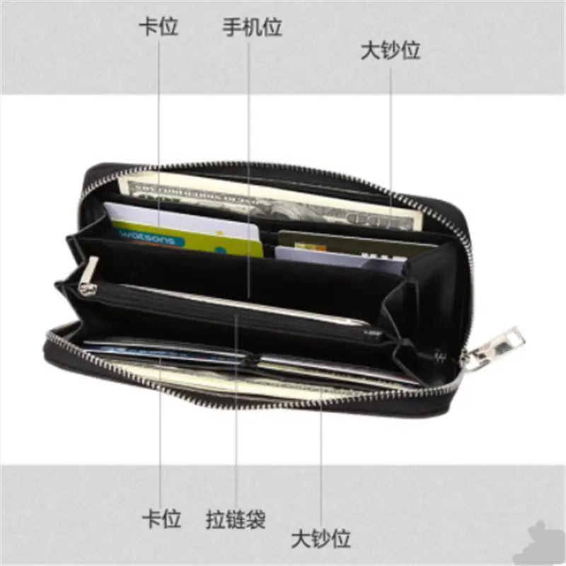 Men's PU Leather Casual Clutch Wallets Handy Bags Business Wallets