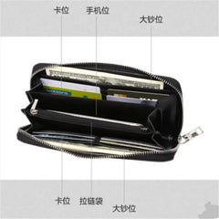 Men's PU Leather Casual Clutch Wallets Handy Bags Business Wallets