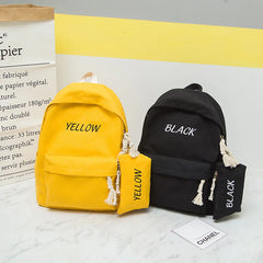 Yellow Girl School Bags For Teenagers Women Backpack Leather Women's Backpacks