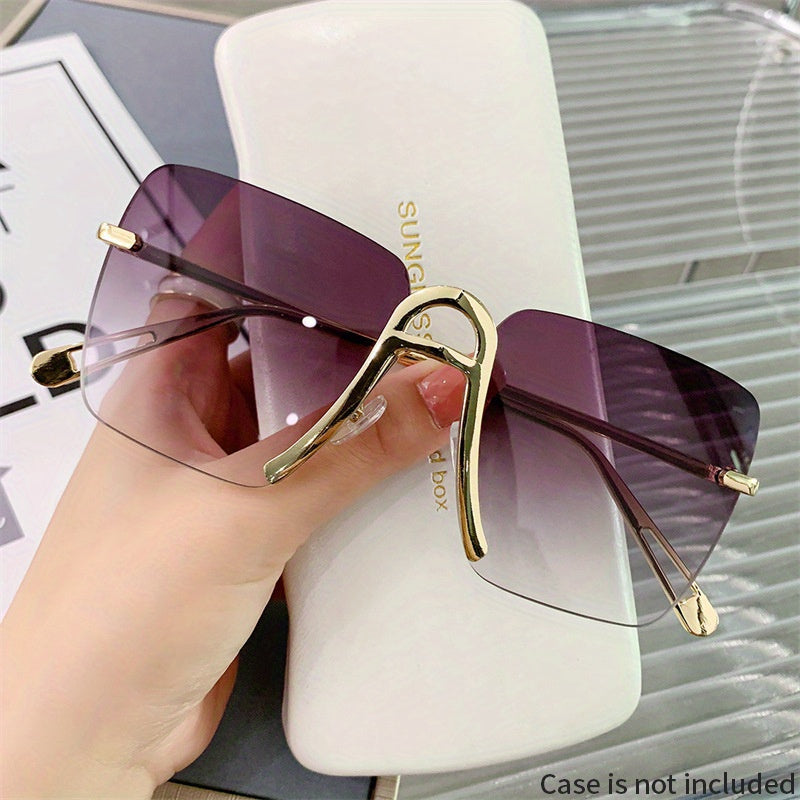 Square Rimless Sunglasses Gradient Metal UV400