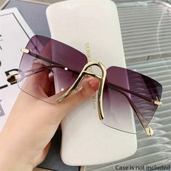 Square Rimless Sunglasses Gradient Metal UV400