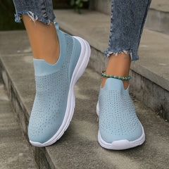 Women's Rhinestone Mesh Tennis Sports Shoes Lightweight Walking Shoes
