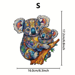 Koala Mother & Youngsters Wooden Puzzle Toy