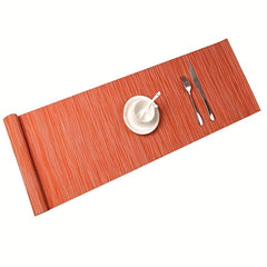 Contrast PVC Teslin Woven Table Runner for Home Kitchen Dining Decor