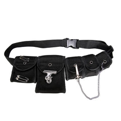 Mesh Tactical Waist Chest Bag with 5 Pockets for Men Women Hip-hop Belt Bag