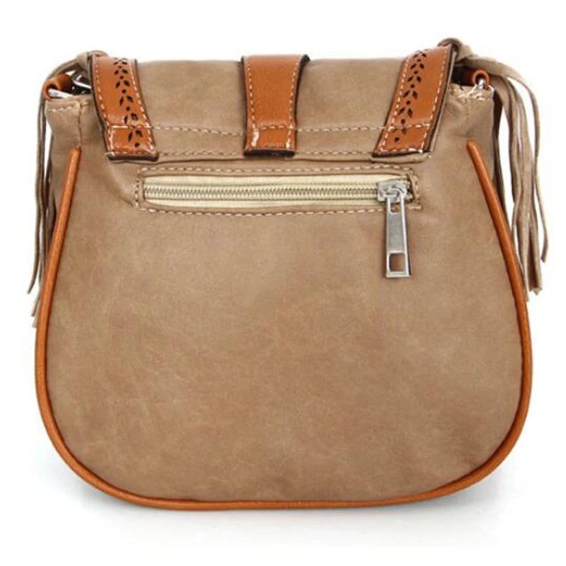 Tassel Shoulder Bags PU Leather Vintage Mini Crossbody Bags