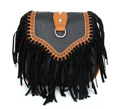 Tassel Shoulder Bags PU Leather Vintage Mini Crossbody Bags