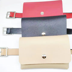 Women's Leather Waist Bag Pure PU Chest Pouch #YL