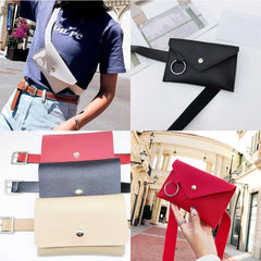 Women's Leather Waist Bag Pure PU Chest Pouch #YL