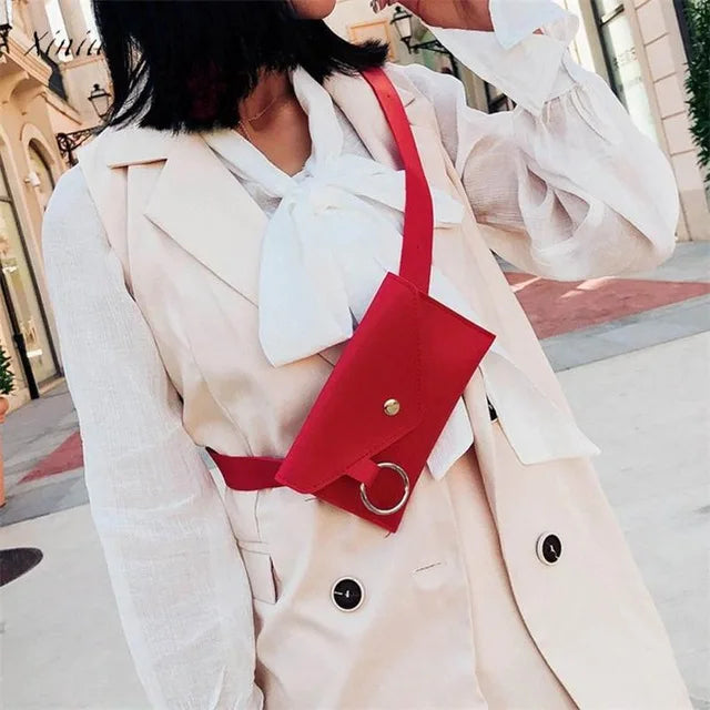 Leather Waist Bag Women's Ring Shoulder Chest Pochete Homem