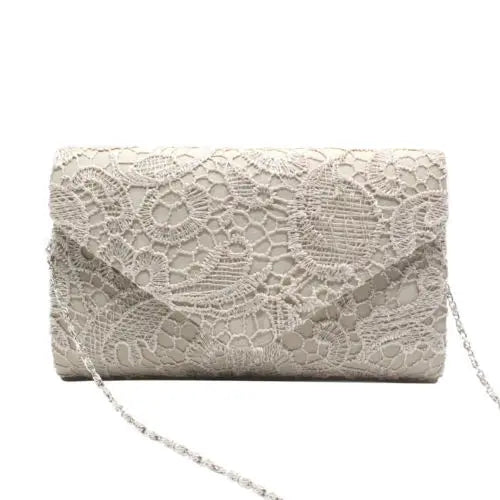 High Women Lady Party Prom Bridal Lace Clutch Handbag Shoulder Bag