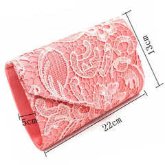 High Women Lady Party Prom Bridal Lace Clutch Handbag Shoulder Bag