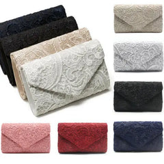High Women Lady Party Prom Bridal Lace Clutch Handbag Shoulder Bag