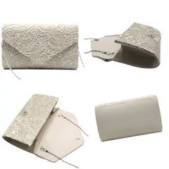 High Women Lady Party Prom Bridal Lace Clutch Handbag Shoulder Bag