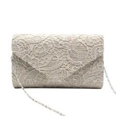 High Women Lady Party Prom Bridal Lace Clutch Handbag Shoulder Bag