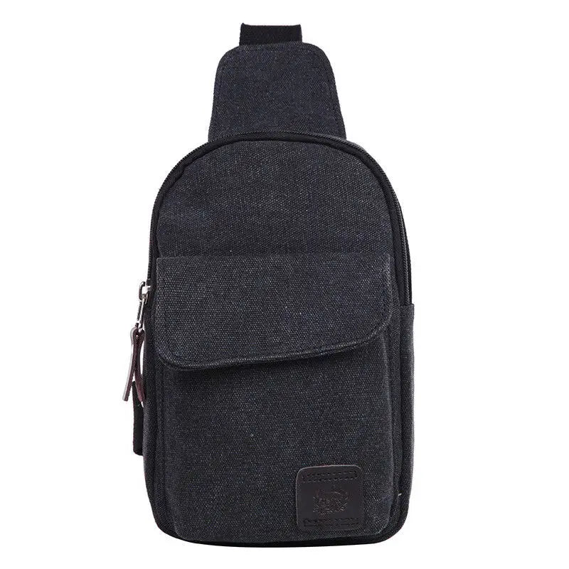 Men's Canvas Chest Bags Travel Hiking Handbag Zipper Hasp Casual Bags
