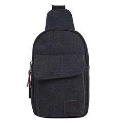 Men's Canvas Chest Bags Travel Hiking Handbag Zipper Hasp Casual Bags