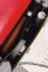 Leather Patchwork Women Messenger Bag Female Chain Strap Shoulder Bag