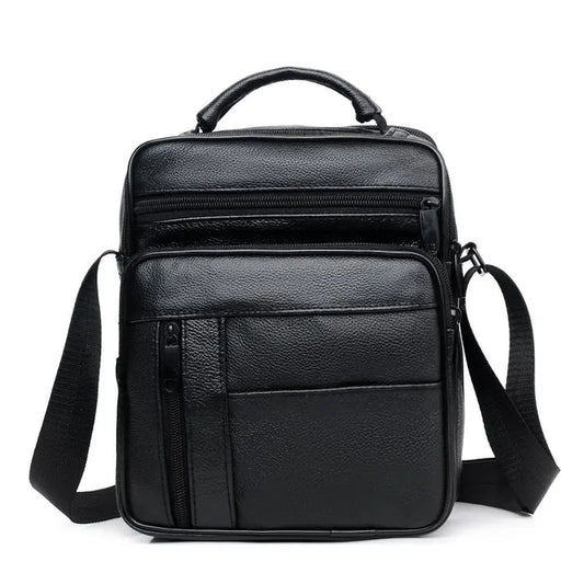 Cowhide Leather Shoulder Bag Crossbody Men Business Briefcase