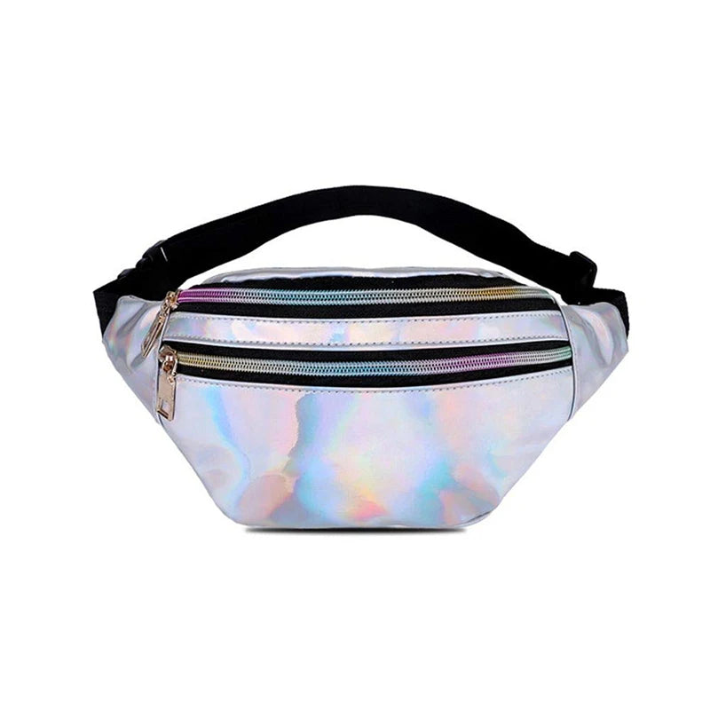 Silver Laser Bum Bag Girls Holographic Fanny Pack Women