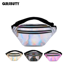 Silver Laser Bum Bag Girls Holographic Fanny Pack Women