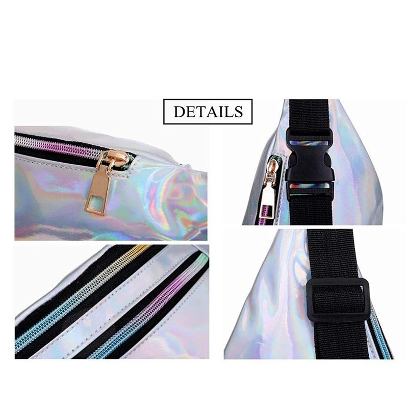 Silver Laser Bum Bag Girls Holographic Fanny Pack Women