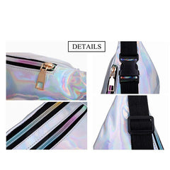 Silver Laser Bum Bag Girls Holographic Fanny Pack Women