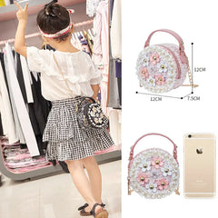 Hot Pearl Flower Chain PU Shoulder Bag Messenger Bag Girls Crossbody Bag