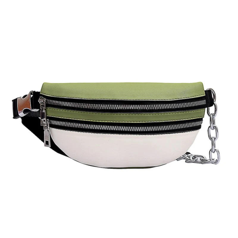 Men Women PU Waist Bags Chain Fanny Pack Girls Bum Bag Travel