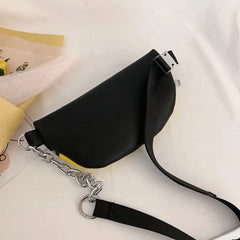 Men Women PU Waist Bags Chain Fanny Pack Girls Bum Bag Travel