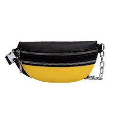 Men Women PU Waist Bags Chain Fanny Pack Girls Bum Bag Travel