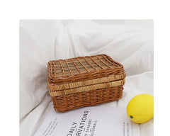 Vintage Rattan Handbag Women Straw Tote Bag Beach Travel Bag Satchel