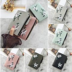 Women Wallet PU Leather Print Flower Cash Pocket Photo MiniClutch