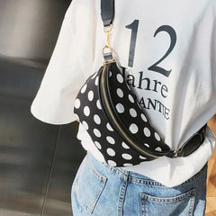 Retro Wave Point Waist Bag for Women, Chest Bag Shoulder Messenger Bags