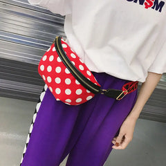 Retro Wave Point Waist Bag for Women, Chest Bag Shoulder Messenger Bags
