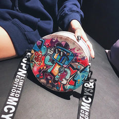 Crossbody Bag PU Leather Handbag Zipper Cartoon Women Bag Sac A Main