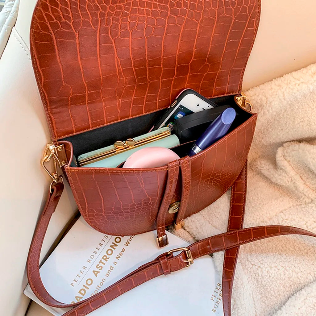 Retro PU Shoulder Satchel Casual Girls Messenger Bag