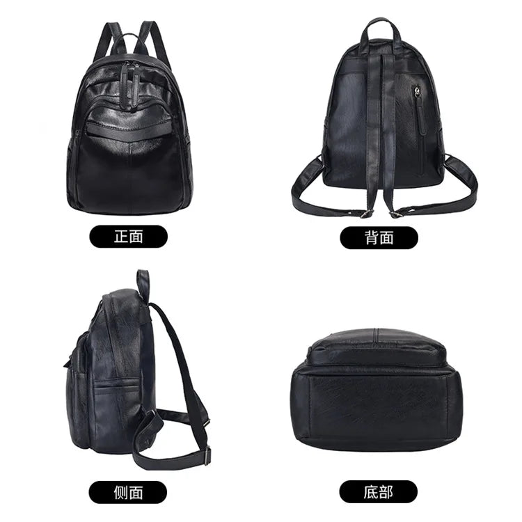 Women Backpack Lady PU Leather Travel Rucksack Girls School Bag