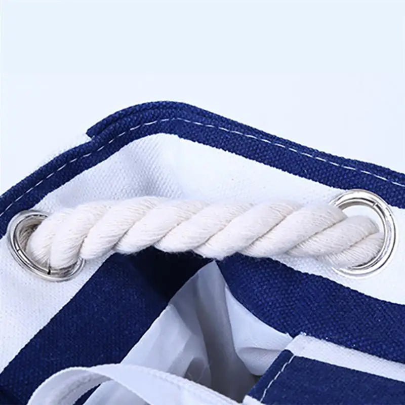 Women Canvas Beach Shoulder Striped Tote Bag Large Capacity