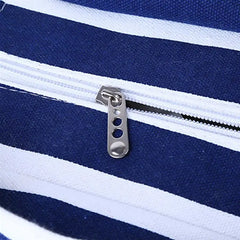 Women Canvas Beach Shoulder Striped Tote Bag Large Capacity