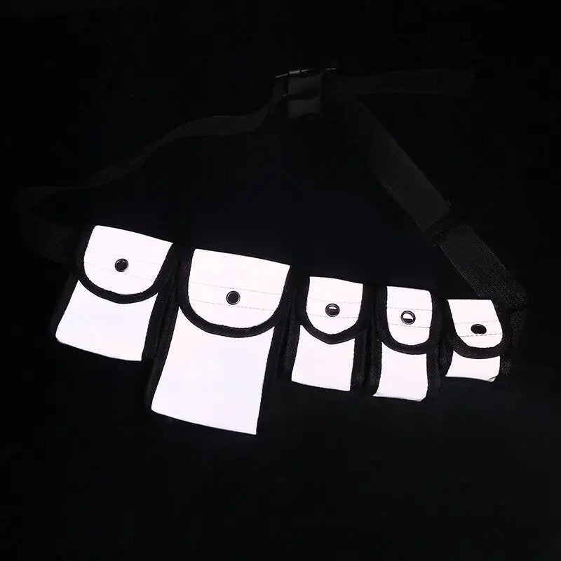 Harajuku Style Reflective Chest Bag Hip Hop Streetwear Waist Pack