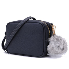 Small Bags Mini Fur Ball PU Women Bags