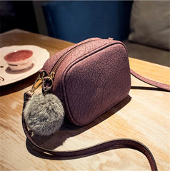 Small Bags Mini Fur Ball PU Women Bags